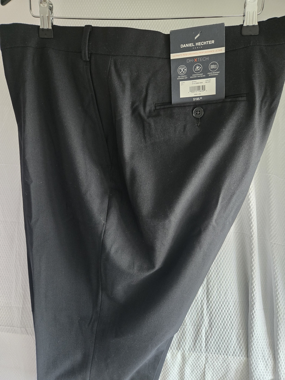 50W Daniel Hechter Paris Men's Black Dress Pants 50W X 30L